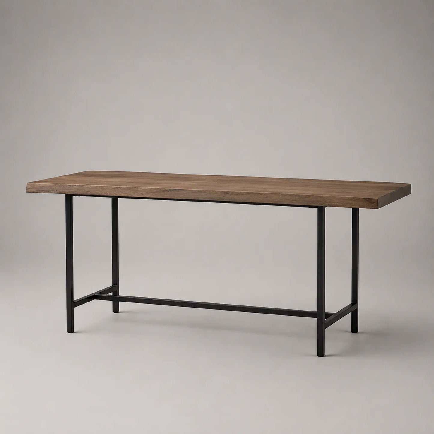 Holztisch Akazienholz und Metall 200cm x 90cm x 75cm Braun/Schwarz