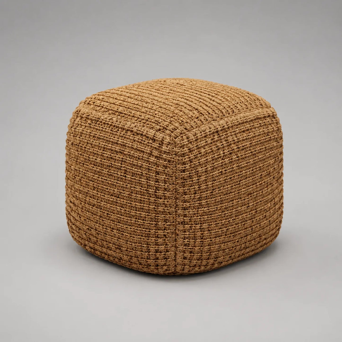 Pouf aus Polypropylengeflecht Braun 50x50x40cm