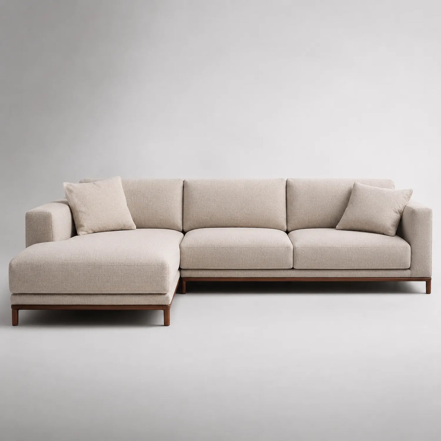 Ecksofa aus Stoff mit Holzrahmen, Beige, 280cm x 160cm