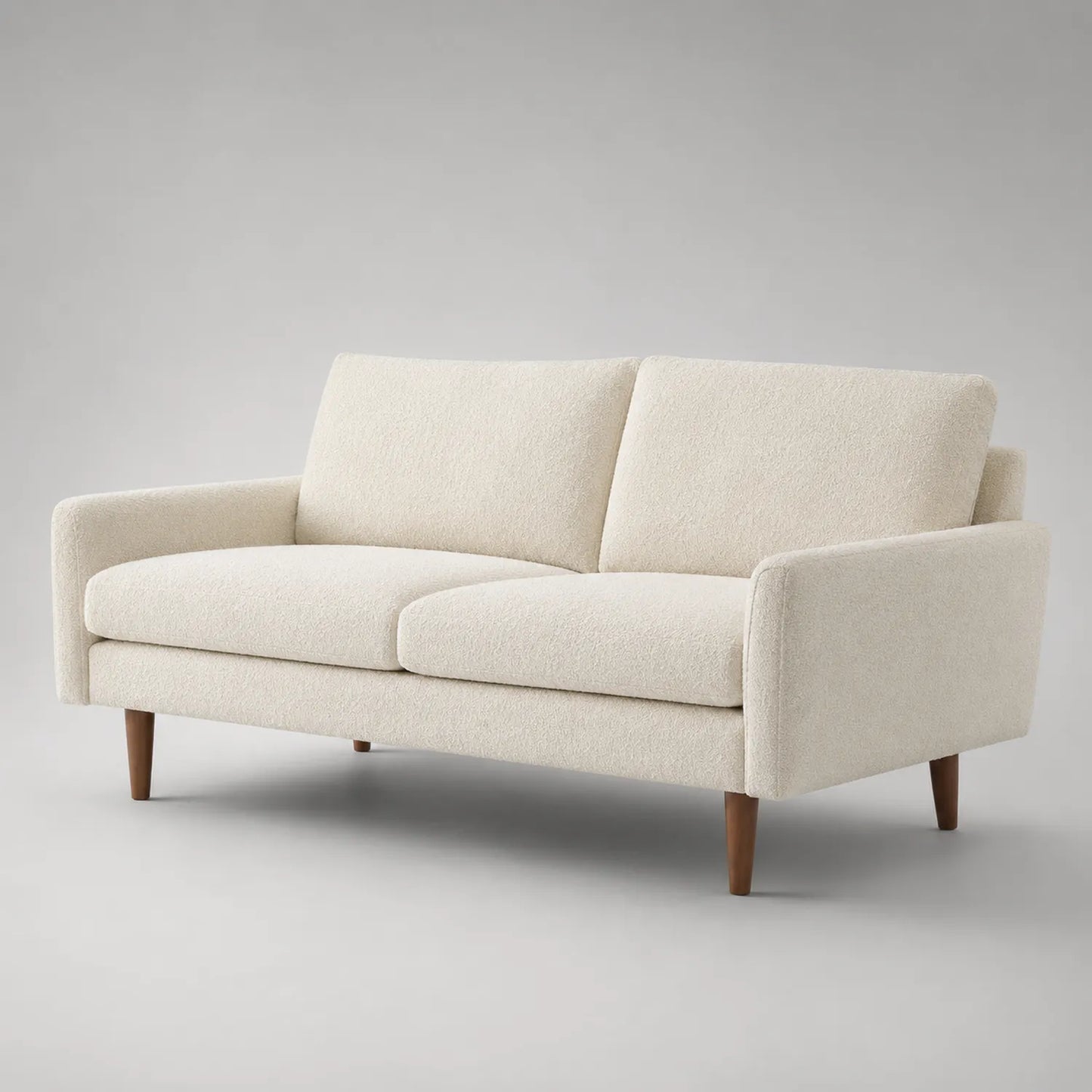 2-Sitzer Sofa Bouclé Stoff Holzfüße 150x85x88 cm