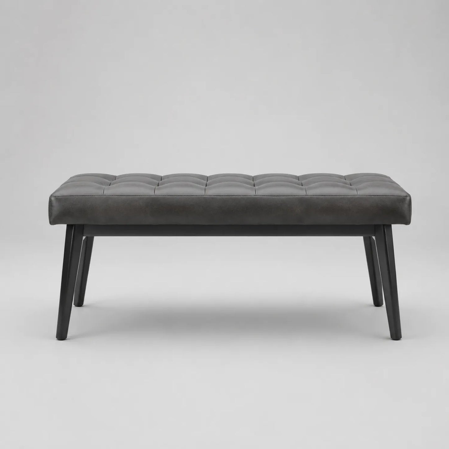 Schwarze Kunstlederbank mit Metallgestell 120cm