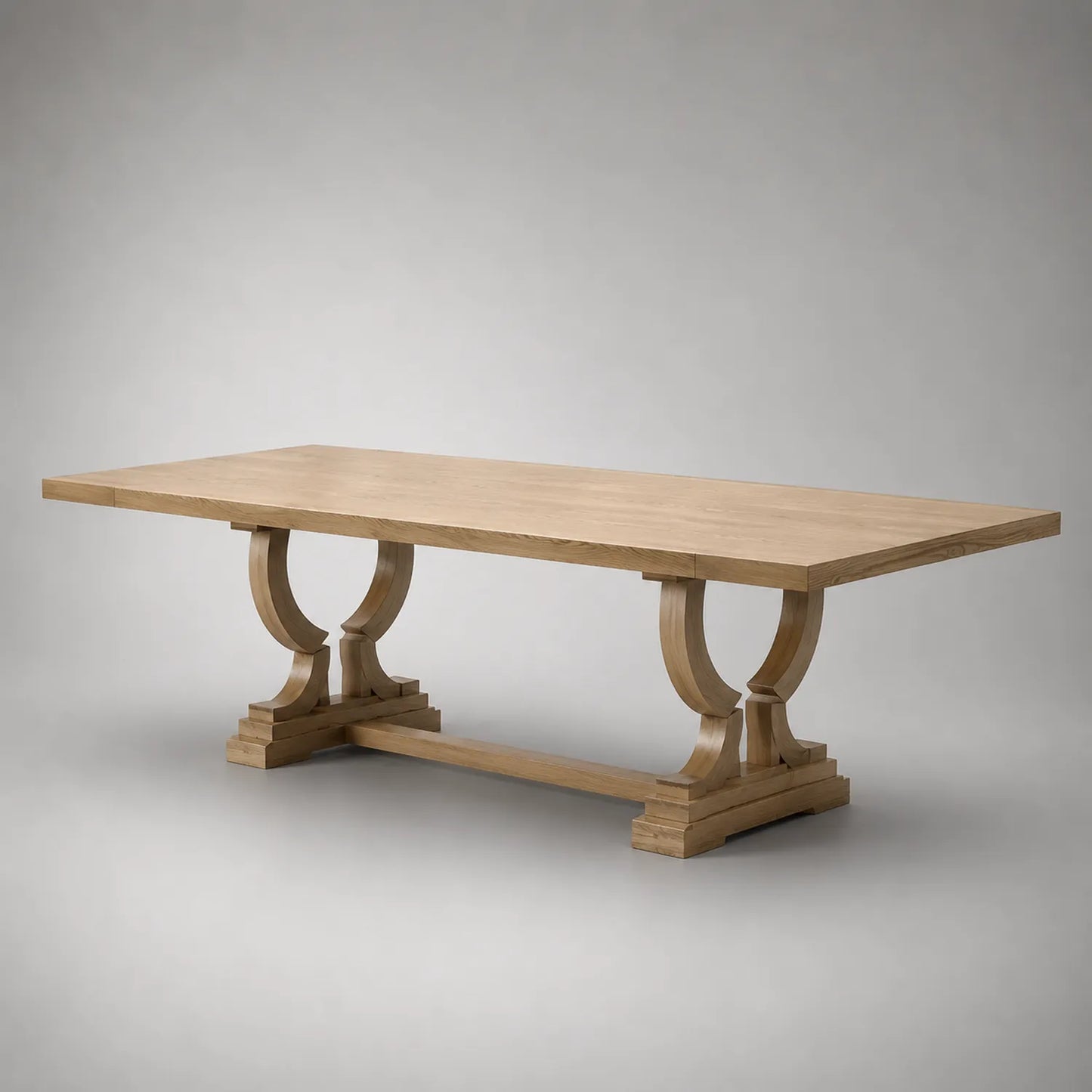 Rechteckiger Esstisch Eichenholz Hellbraun 300x100x76cm