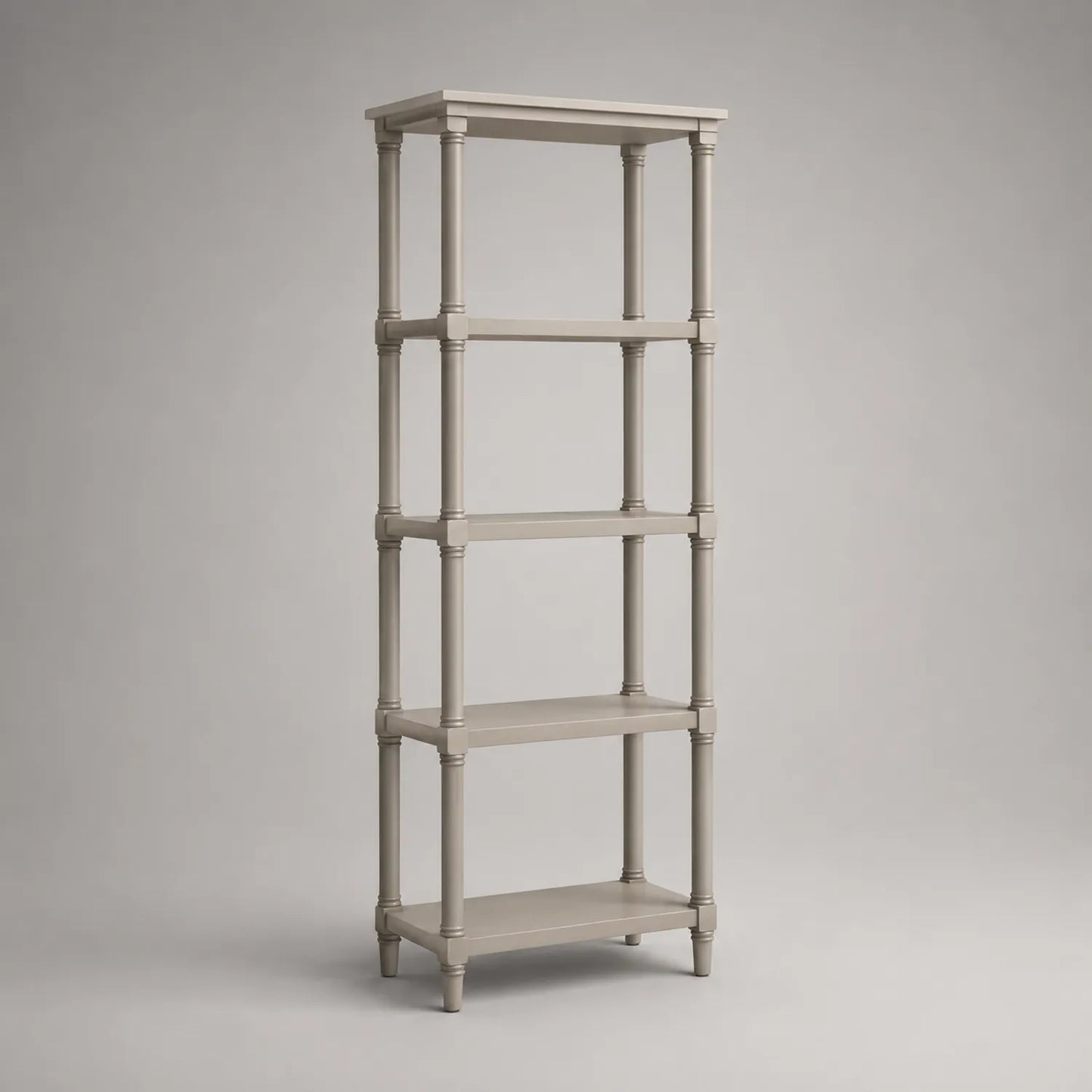 Regal mit 5 Ebenen, Holz, Beige