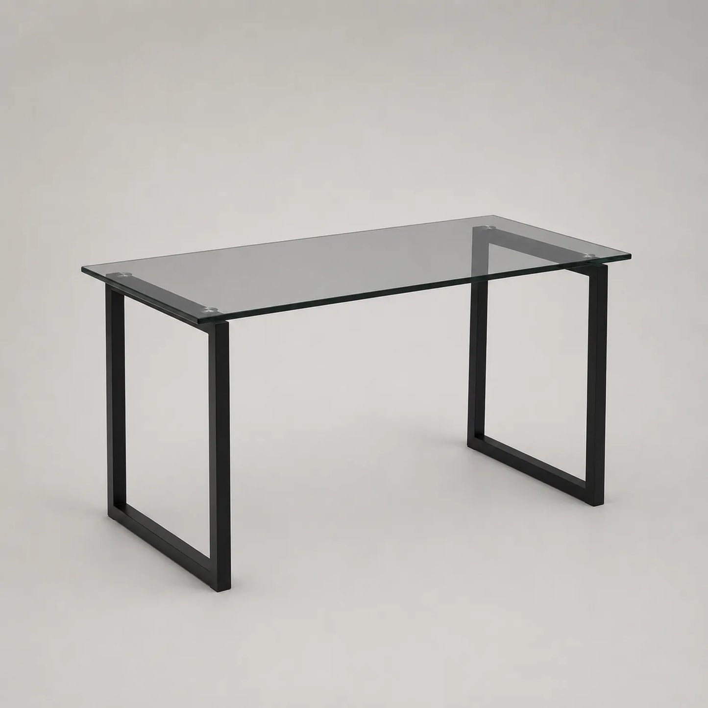 Tisch mit gehärteter Glasplatte und Metallgestell 150x75x75cm schwarz