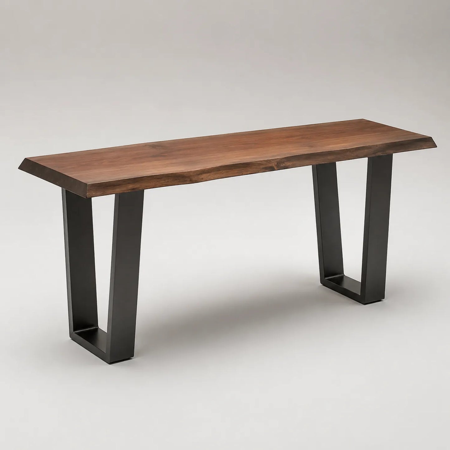 Holz-Metall Bank Akazienholz Schwarz 160x40x45cm