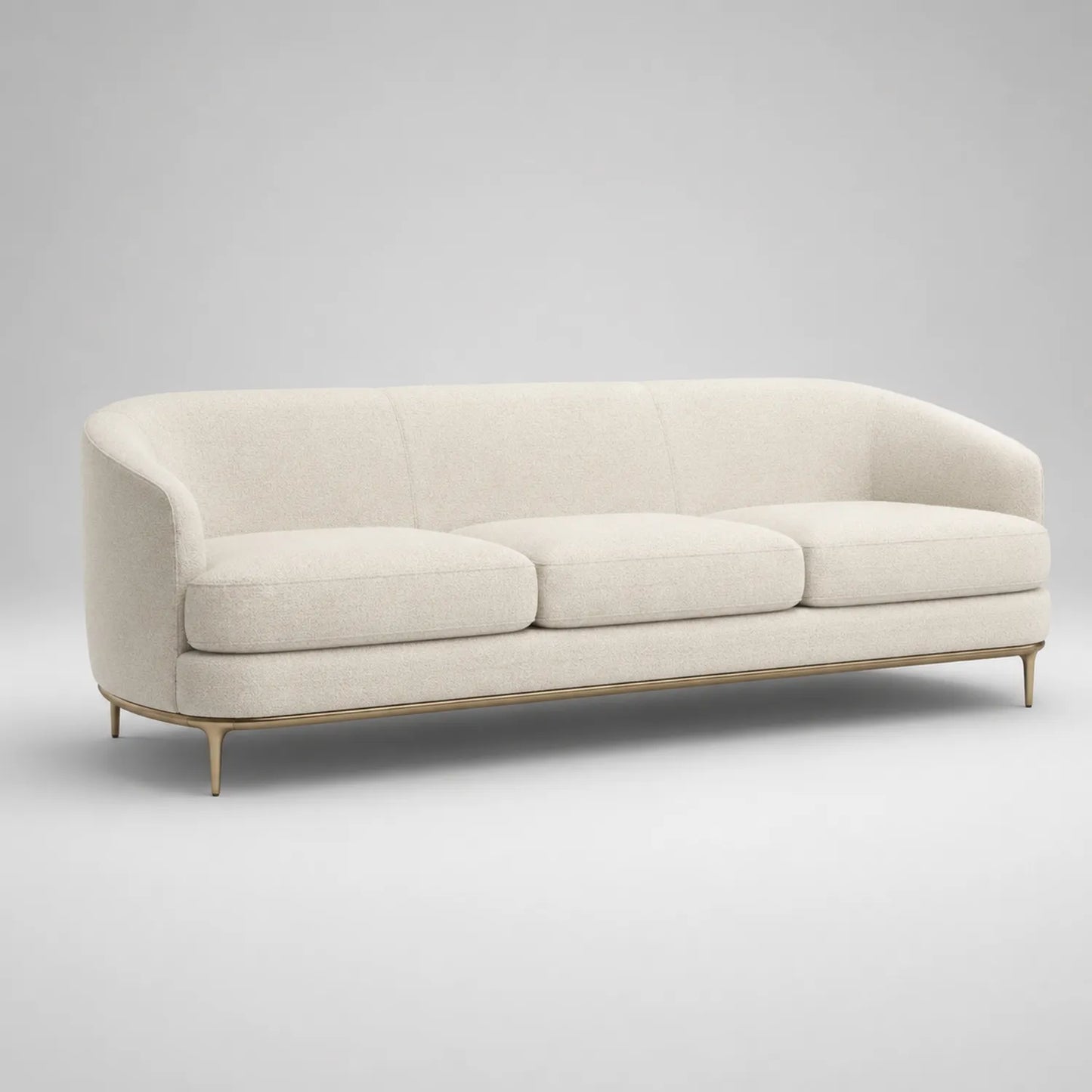 3-Sitzer Sofa Stoff Beige Metallrahmen