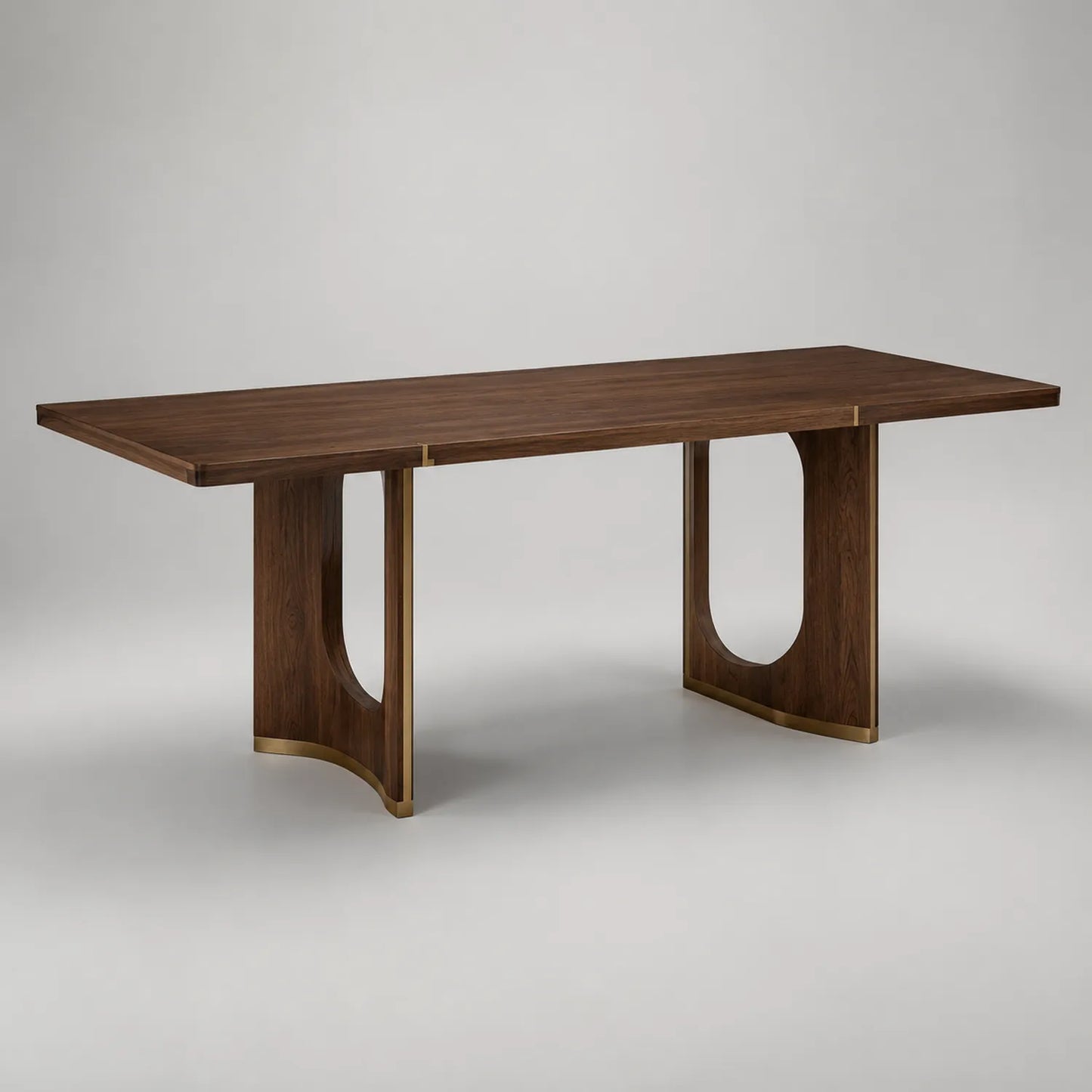 Holztisch Rechteckig Nussbaumfurnier Dunkelbraun 180x90x75 cm