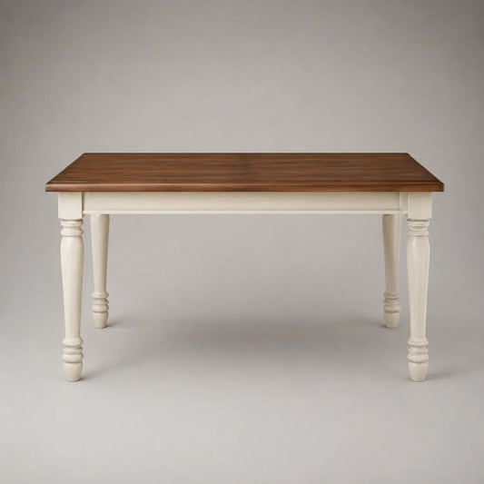 Rechteckiger Esstisch 140x90 cm Holz Weiß