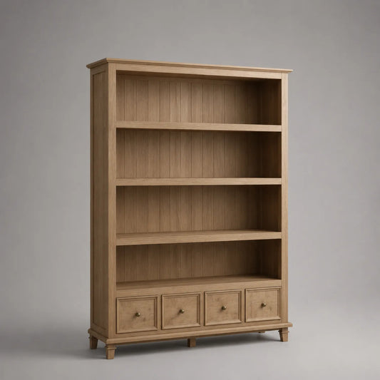 Bücherregal aus Eichenholz mit 4 Schubladen