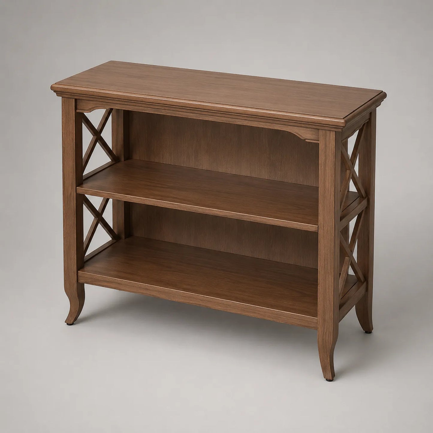 Holzregal mit 3 Ebenen aus Eiche, Braun, 80x30x75 cm