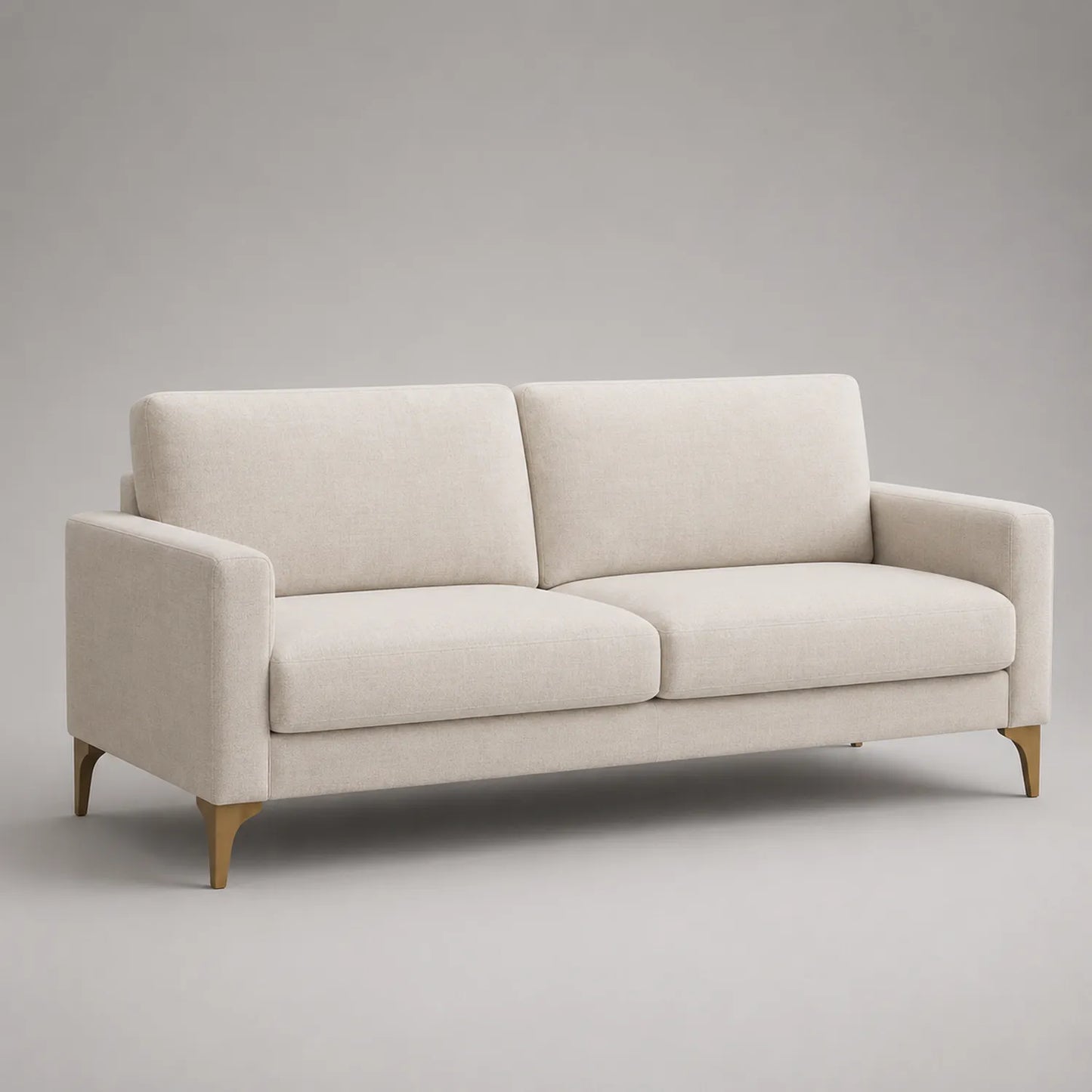 Stoffsofa 3-Sitzer Beige mit Buchenholzbeinen 200cm