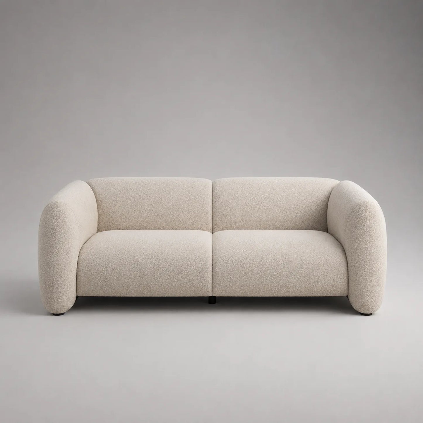 2-Sitzer Sofa Bouclé Stoff Beige 220cm