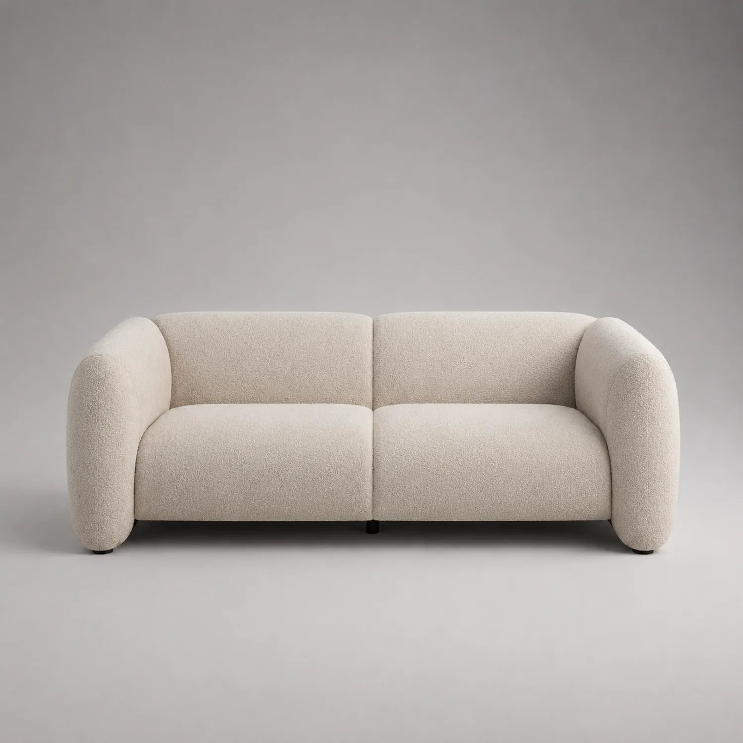 2-Sitzer Sofa Bouclé Stoff Beige 220cm