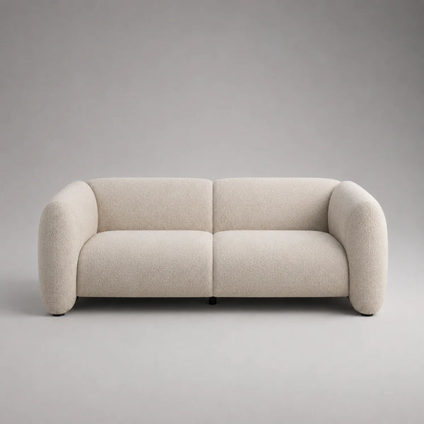 2-Sitzer Sofa Bouclé Stoff Beige 220cm