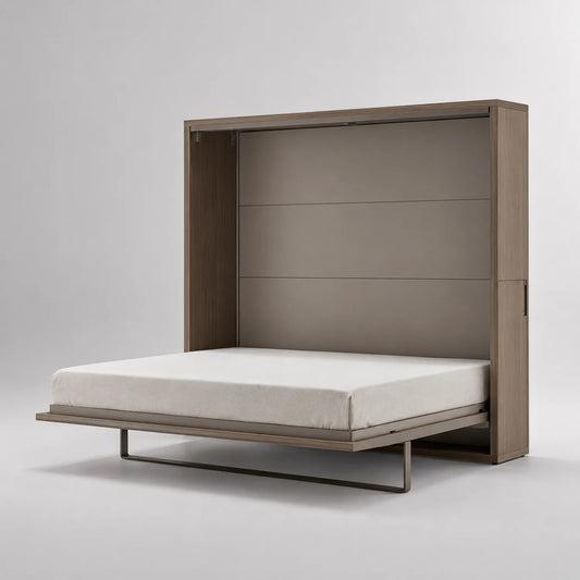 Wandklappbett Doppelbett Holzwerkstoff/Polyester Braun 200x160 cm