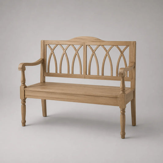 Holzbank mit Armlehnen 120x45x90 cm