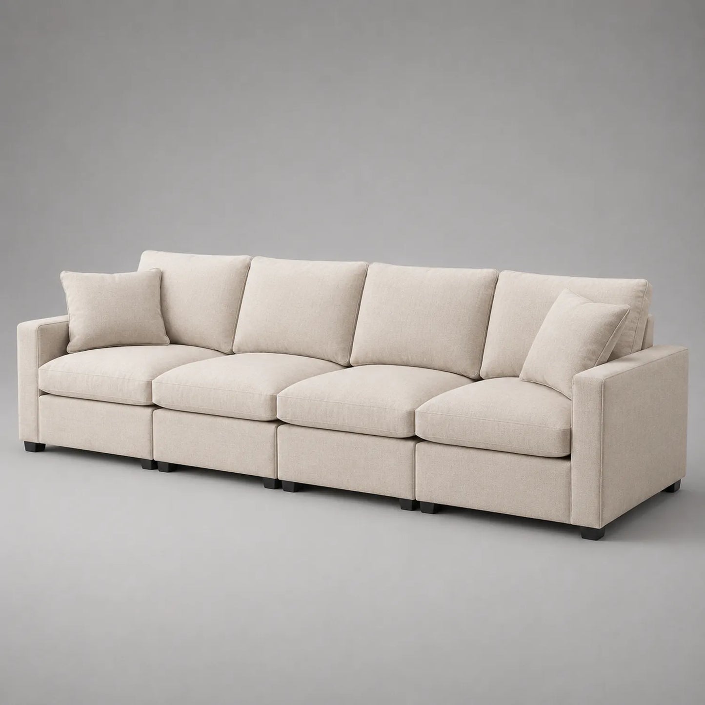Modulares Sofa-Set 4-Sitzer Beige Polyester 320cm
