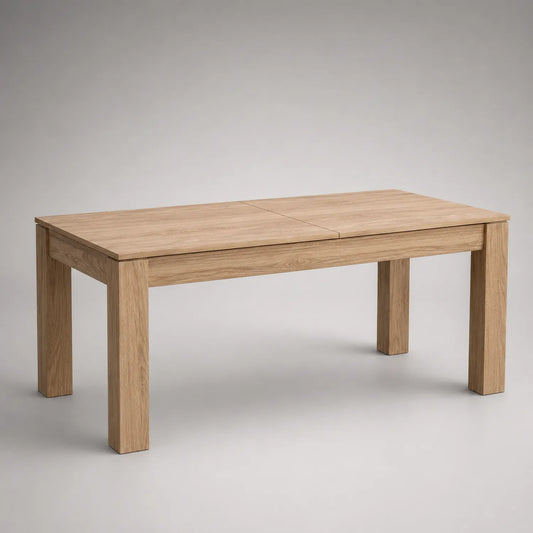 Ausziehbarer Esstisch aus Eichenholz 180x90x75 cm