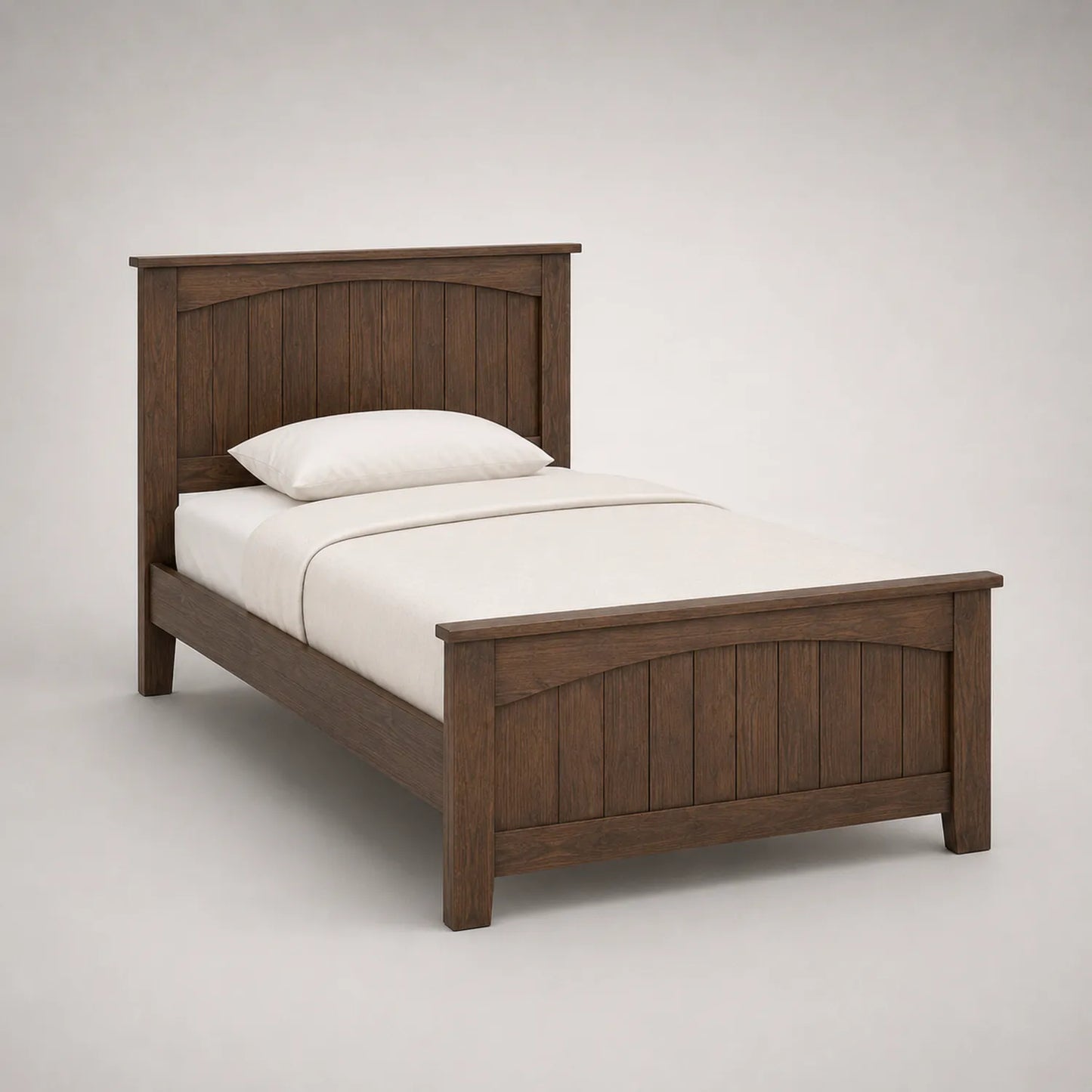 Einzelbett Eichenholz Dunkelbraun 200x100 cm mit Matratze und Kissen