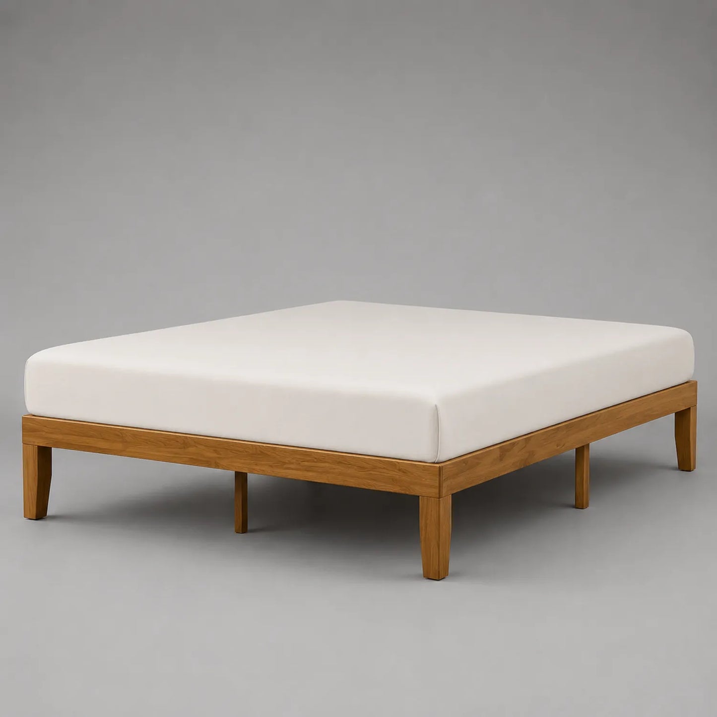Holzbett mit Matratzenbezug 200x180 cm Eiche Weiß
