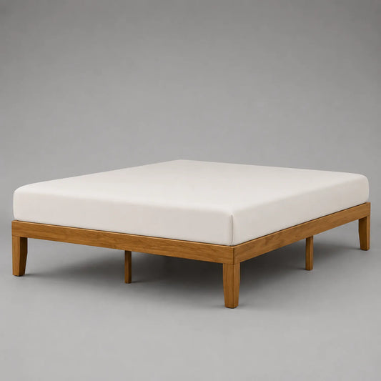 Holzbett mit Matratzenbezug 200x180 cm Eiche Weiß