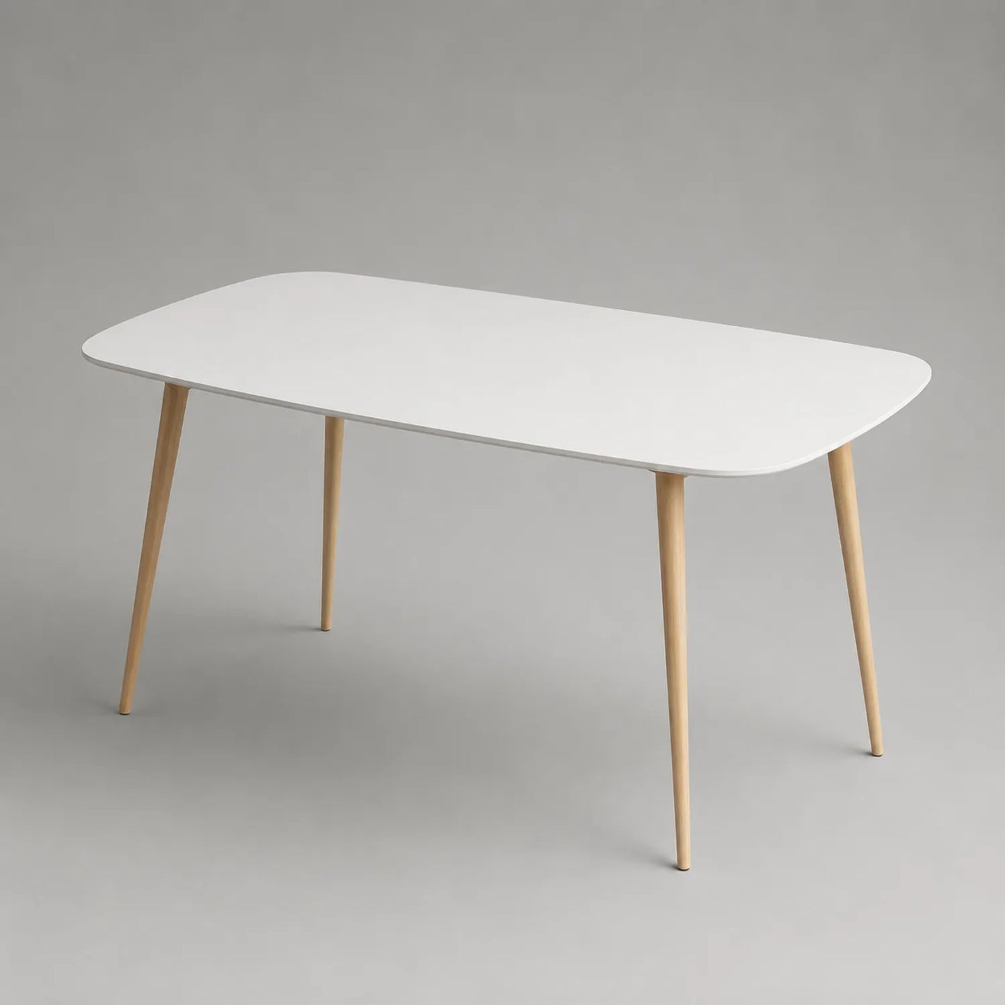 Esstisch rechteckig 140x80cm Weiß MDF und Massivholz