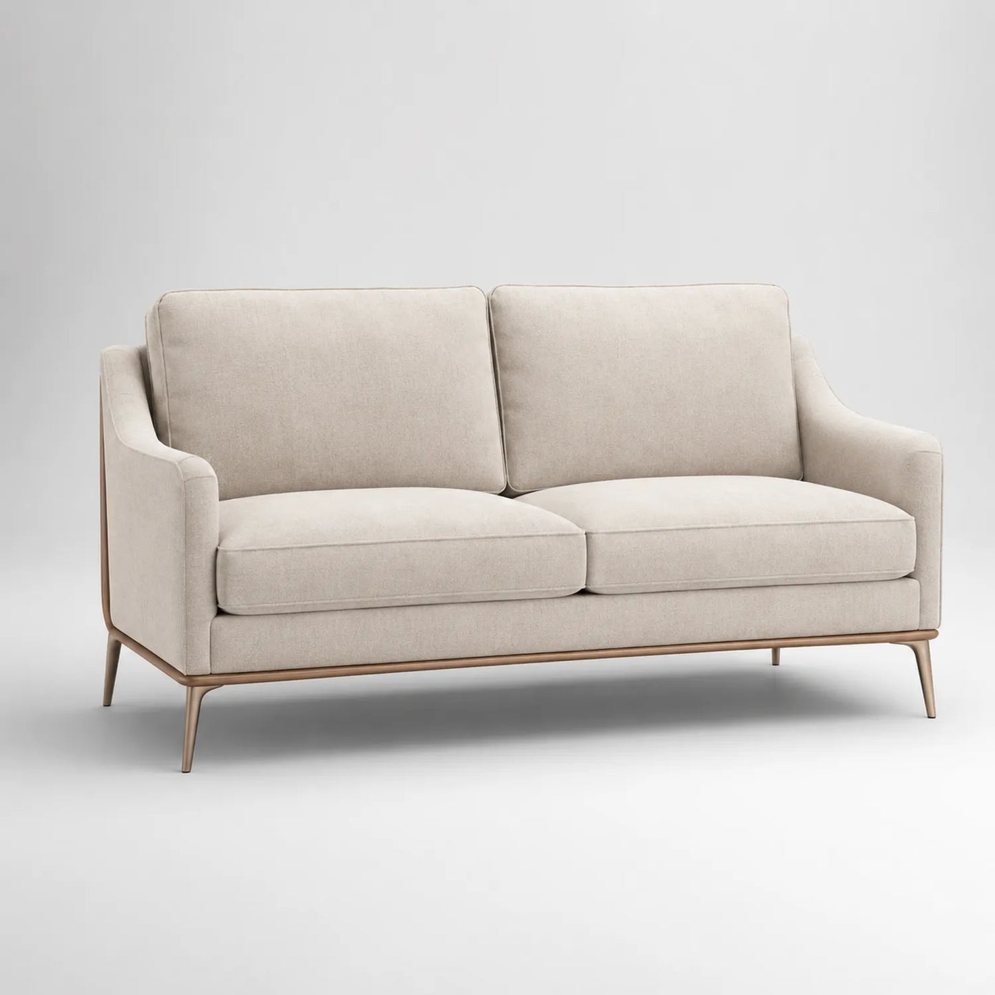 3-Sitzer Sofa Holzrahmen Leinen Beige