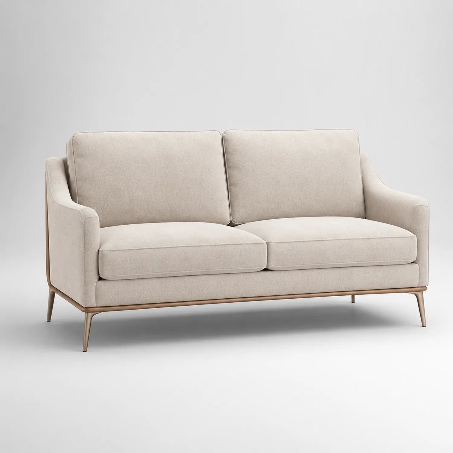 3-Sitzer Sofa Holzrahmen Leinen Beige