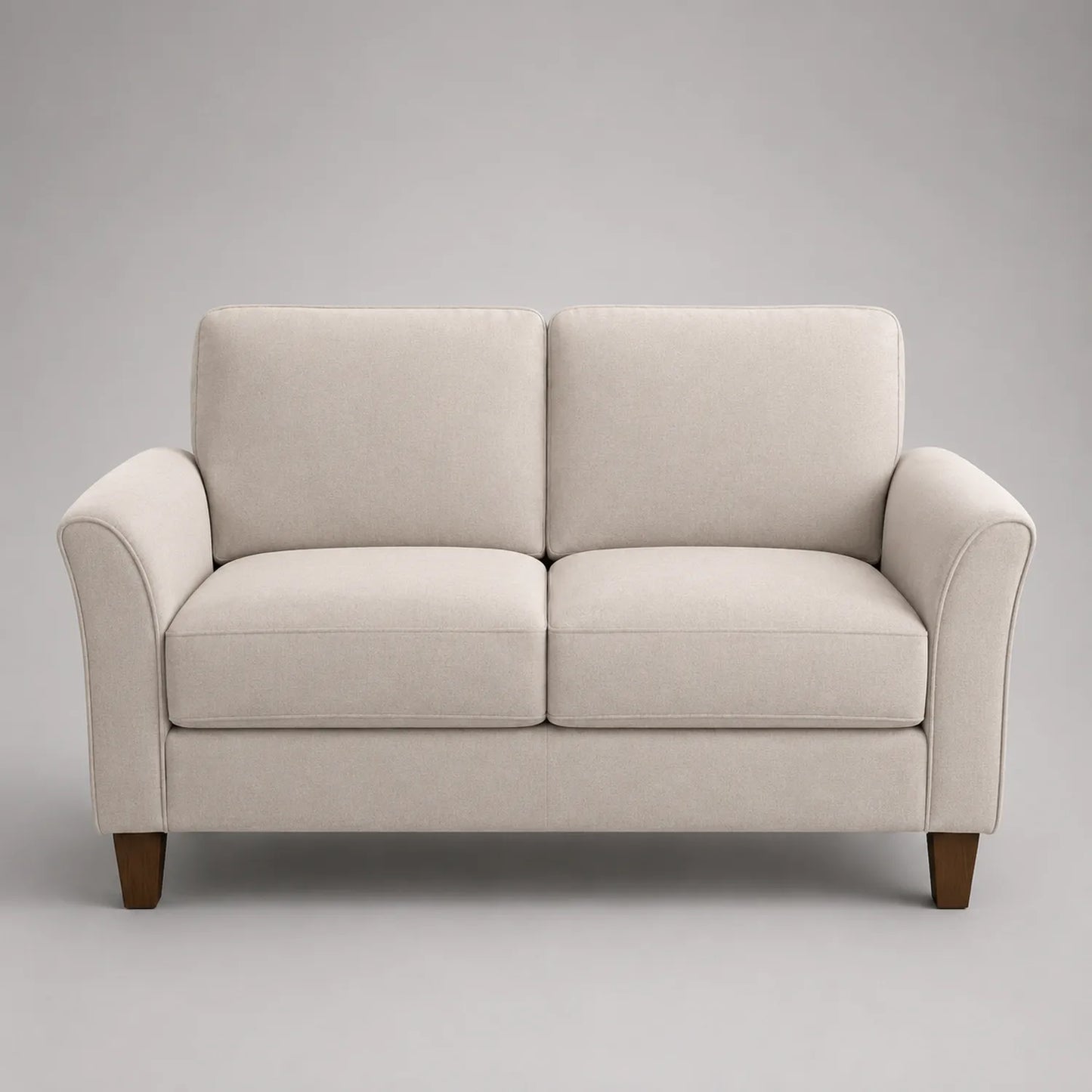 Beige 2-Sitzer Sofa mit Eichenholzbeinen