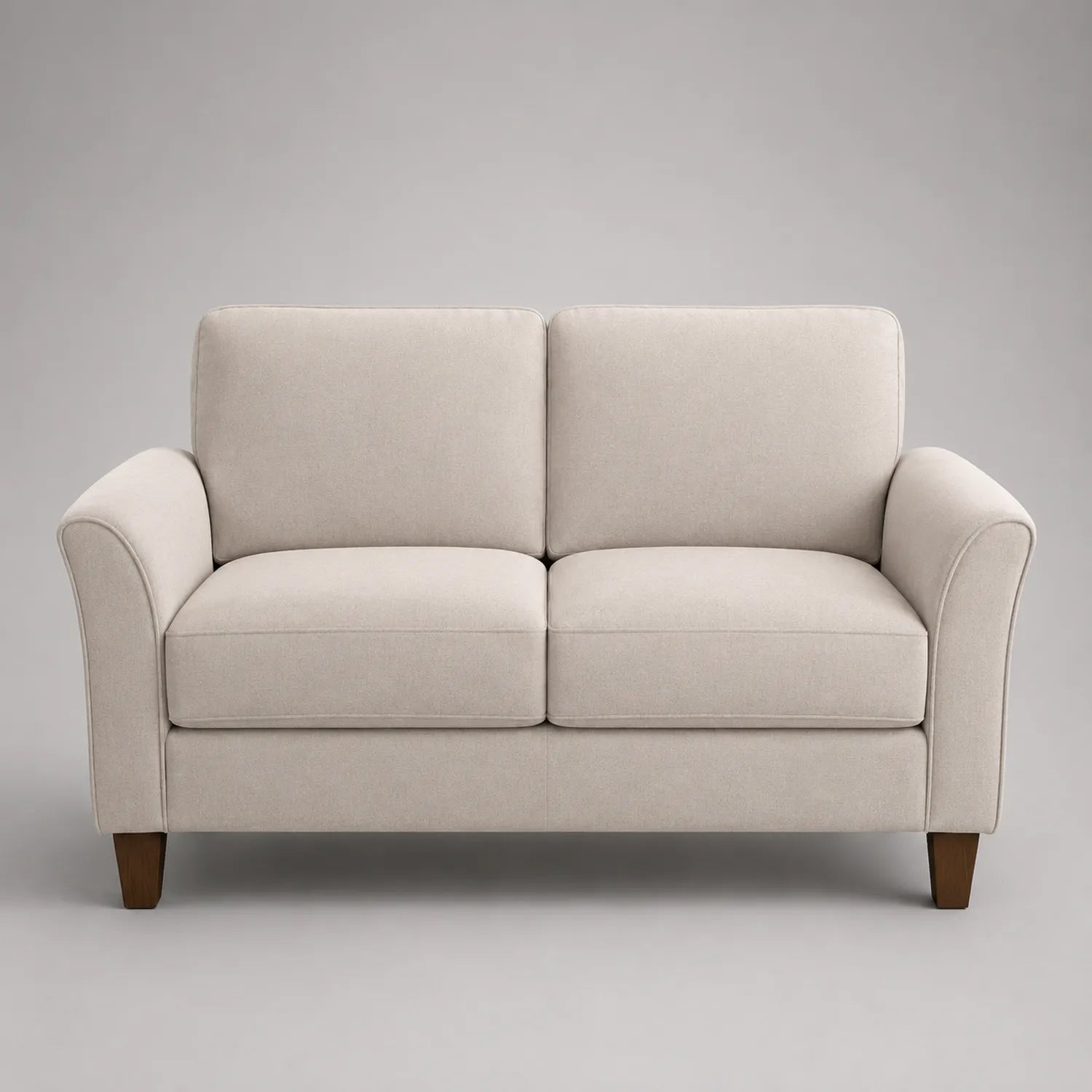 Beige 2-Sitzer Sofa mit Eichenholzbeinen