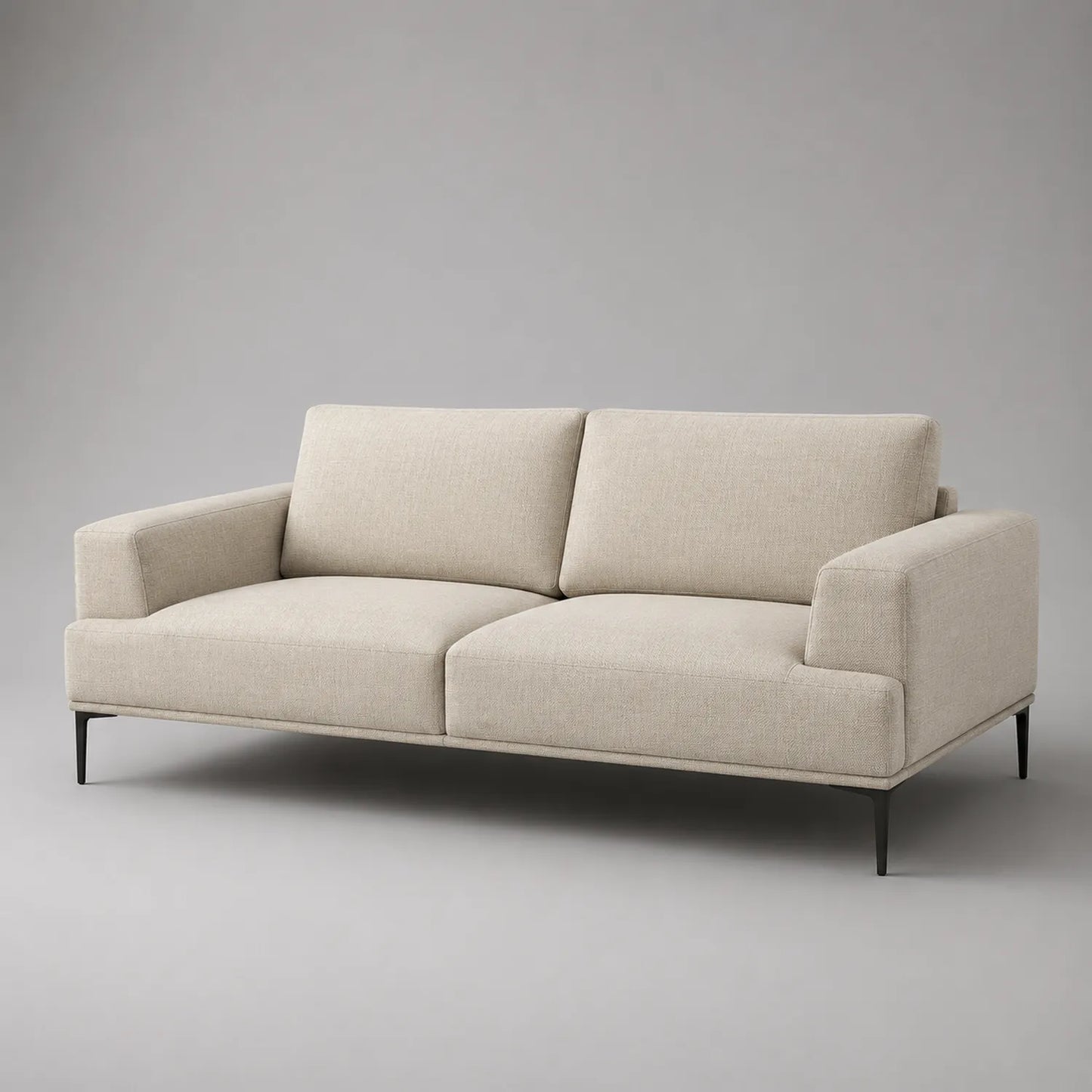 3-Sitzer Sofa Stoff Creme Metallrahmen