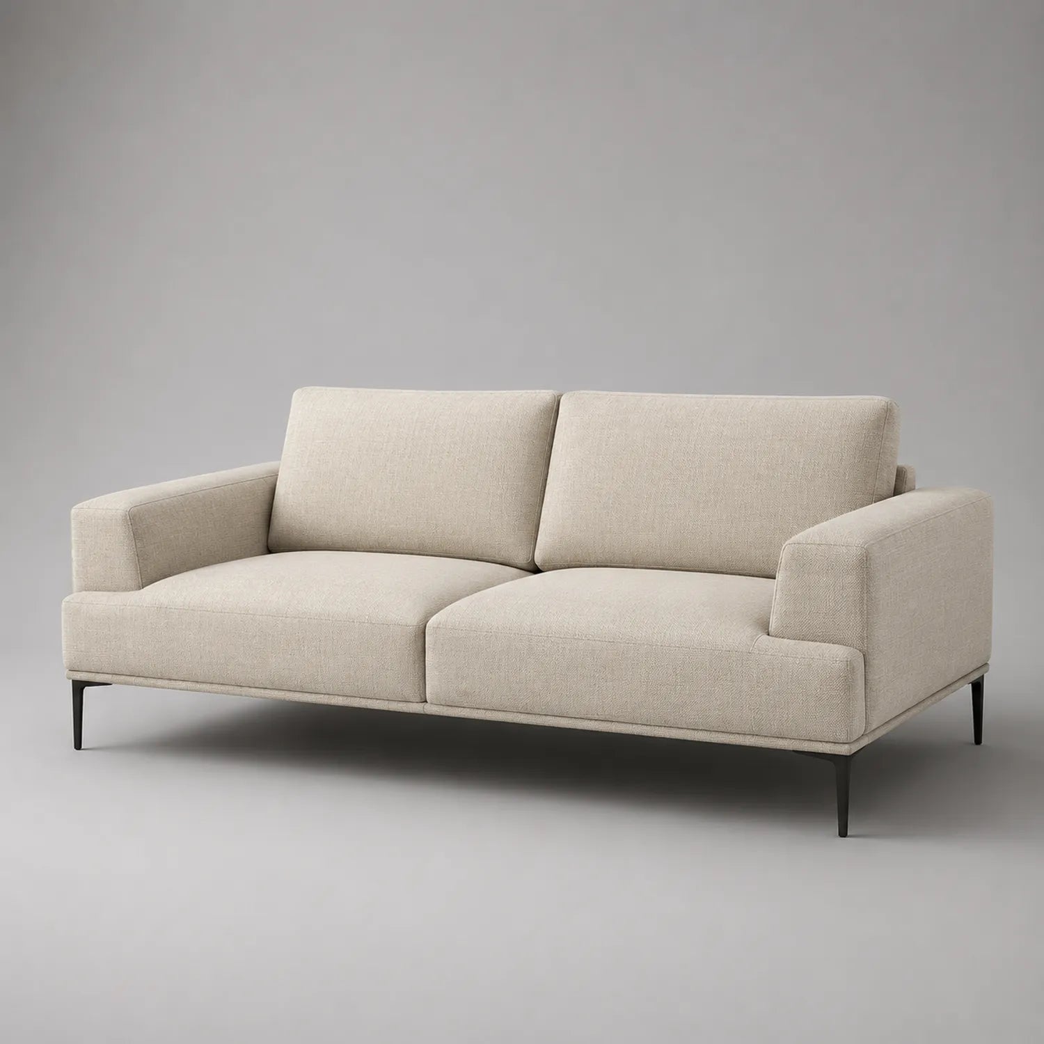 3-Sitzer Sofa Stoff Creme Metallrahmen