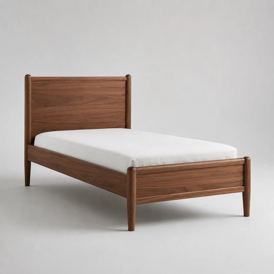 Einzelbett aus Walnussholz