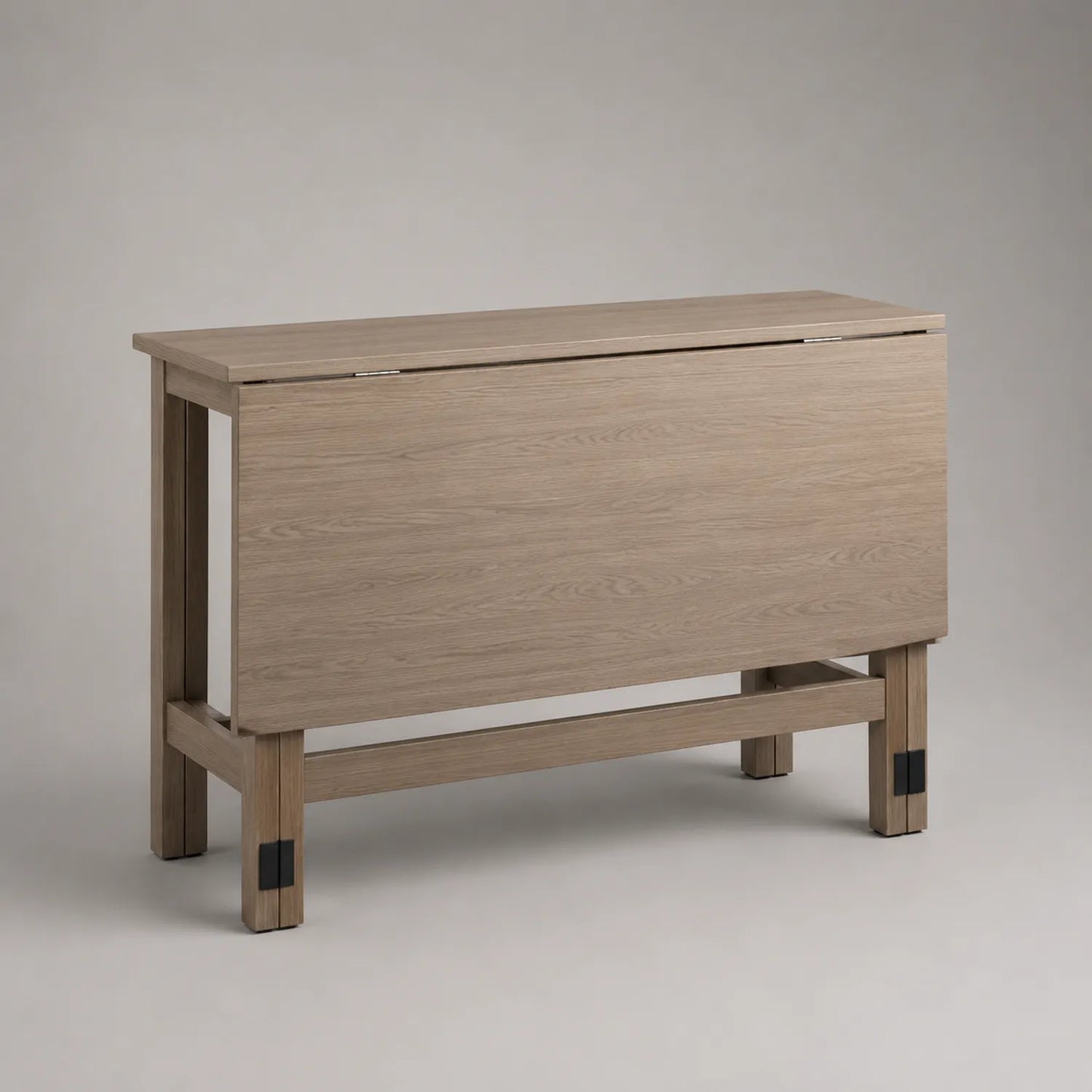 Rechteckiger klappbarer Esstisch aus Eichenholz 150x45x75cm