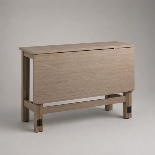 Rechteckiger klappbarer Esstisch aus Eichenholz 150x45x75cm