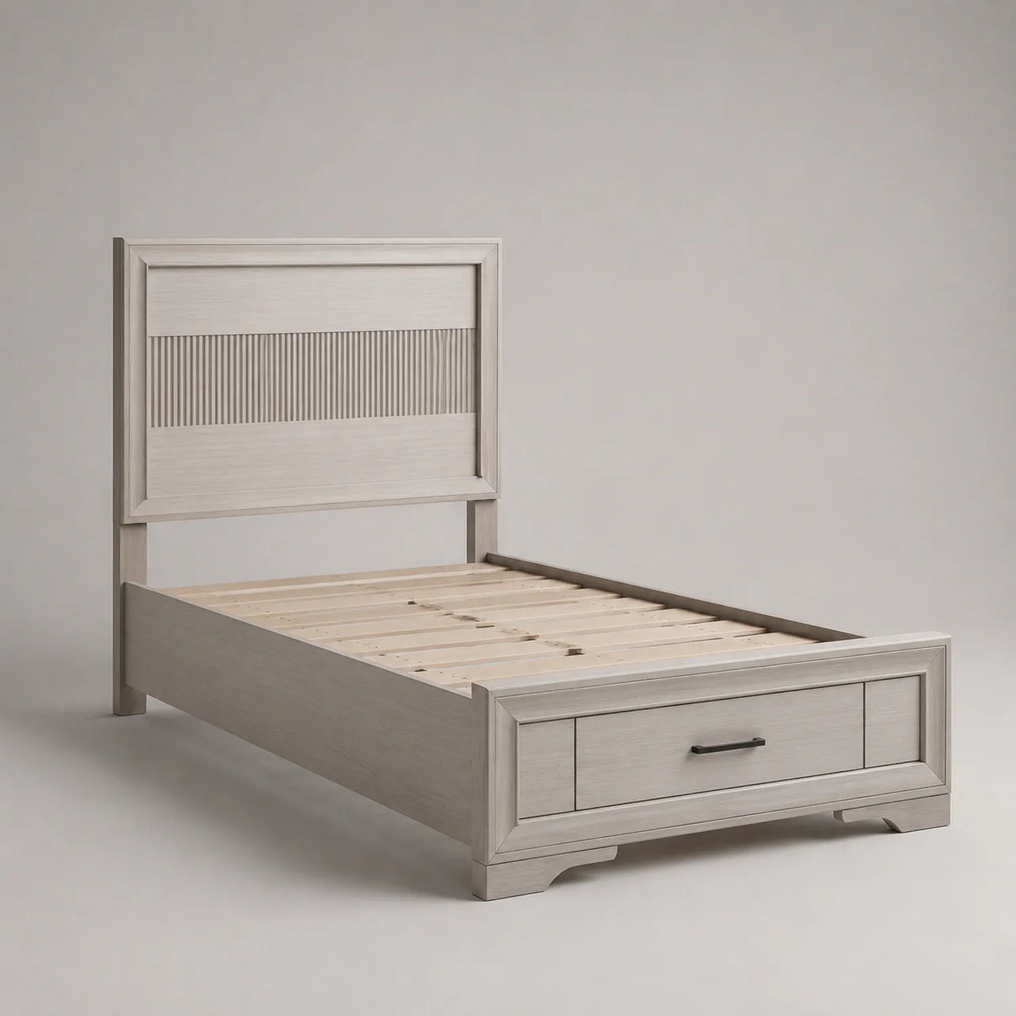 Einzelbett mit Schublade aus Holz Beige 200x100x90 cm