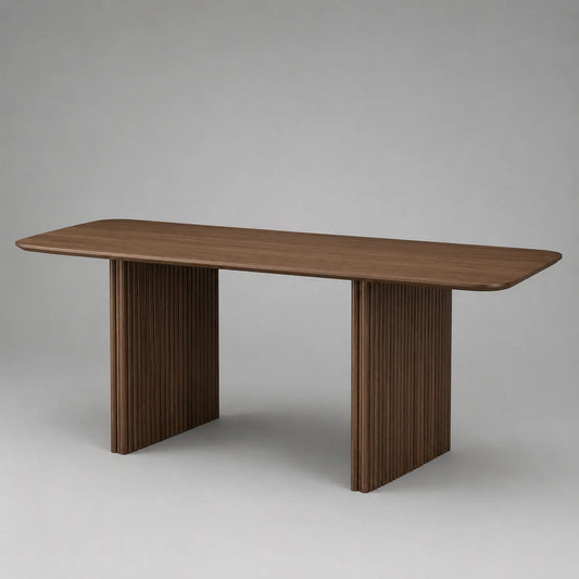 Rechteckiger Esstisch aus Walnussholz 180 x 90 x 76 cm Braun