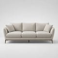 3-Sitzer Sofa Beige Polyester mit Holzbeinen