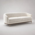 3-Sitzer Sofa Bouclé-Stoff Holzrahmen Metallbeine Beige 220 cm